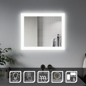 Elegant - led Bathroom Mirror 600x500 mm with Touch Sensor Illuminated Lights Wall Mounted Horizontal Vertical