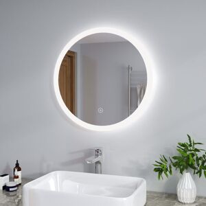 Elegant - 600 x 600 mm Modern Round Illuminated led Bathroom Mirror Touch Sensor + Demister