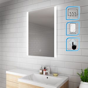 Elegant - 800 x 600mm Vertical Illuminated led Bathroom Mirror Light Touch Sensor with Demister