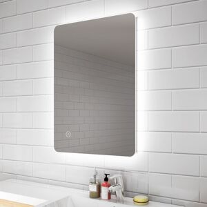 Elegant - 800 x 500mm Modern Backlit led Illuminated Bathroom Mirror with Touch Switch and Demister (1PCE)