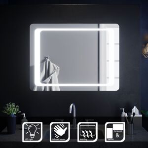 Elegant - 800 x 600 mm Illuminated led Bathroom Mirror Light Infrared Sensor + Demister