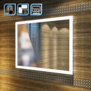 Elegant - 900 x 700 mm Horizontal Vertical led Illuminated Bathroom Mirror Light Touch Sensor + Demister