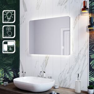 Elegant - Aluminium Framed Bathroom Mirror led Illuminated Mirror 700x500mm Anti-Fog Bathroom Mirror with Sensor