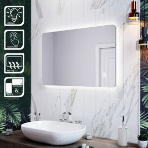 Elegant - Aluminium Framed Bathroom Mirror led Illuminated Mirror 800x500mm Anti-Fog Bathroom Mirror with Sensor