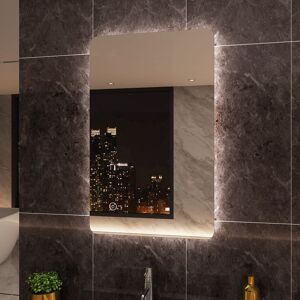 Elegant - Backlit led Illuminated Bathroom Mirror 800 x 500mm with Light Sensor + Demister