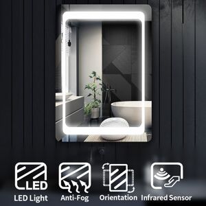 Bathroom Mirror Anti-Fog Illuminated led Copper-Free Silver Mirror Wall Mounted 1000x700mm Mirror with Infrared Sensor - Elegant
