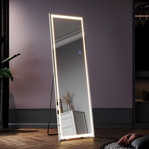 Elegant - Full Length Mirror with led 160x50cm Rectangular Freestanding Mirror Modern Floor/Wall Mounted Dressing Mirror for Bedroom Living Room