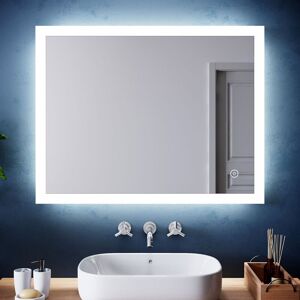Elegant - Horizontal Vertical led Illuminated Bathroom Mirror 900 x 700 mm Mirror Light Touch Sensor + Demister