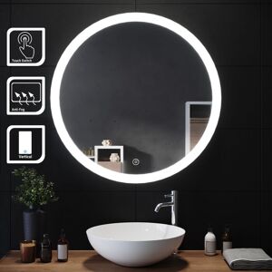 Elegant - Illuminated led Bathroom Mirror 800 x 800 mm Modern Round Mirror Touch Sensor + Demister