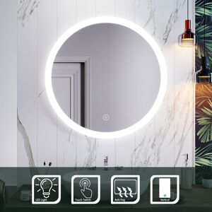 Elegant - Illuminated led Bathroom Mirror 800 x 800 mm Modern Round Mirror Touch Sensor + Demister