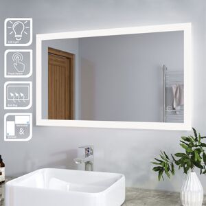 Elegant - Illuminated led Bathroom Mirror Wall Mirror Bathroom Mirrors with Light and Demister and Sensor 1000 x 600 mm