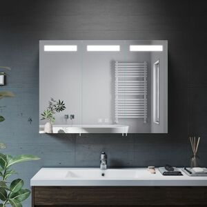 Elegant - led Mirror Cabinet Illuminated Lights Shaver Socket Bluetooth Speakers Sensor 900 x 650MM Stainless Steel Cupboard
