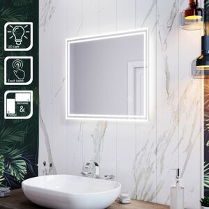 Elegant - Vertical Horizontal Mirror Illuminated Bathroom Mirror 600x500mm Mirror with Sensor