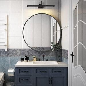 SKY Framed Bathroom Mirrors for Wall Decorative Bathroom Mirror - 800mm Black Framed Round Mirror