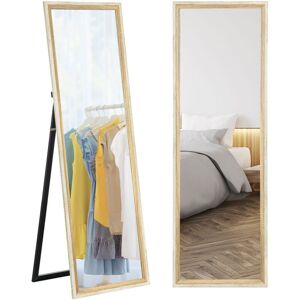 HOMCOM Full Length Mirror, Standing Leaning Wall, 163 x 53 cm, Oak