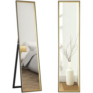 HOMCOM Full Length Mirror Wall Mount Leaning Standing Mirror, Black