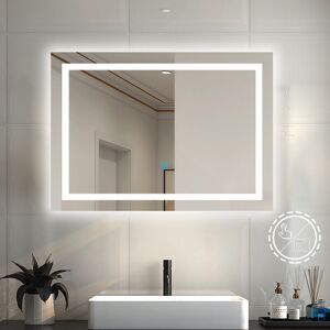 Acezanble - led Bathroom Mirror with Lights, 700X500mm Dimmable Illuminated Backlit Bathroom Mirror with Desmister, Touch, Brightness Memory,