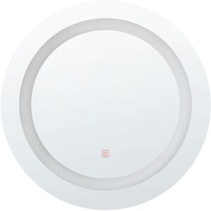 Beliani - Modern led Round Wall Mirror Bedroom Bathroom ø 58 cm Silver Selune