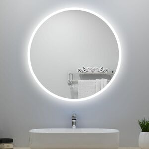 SKY - Modern Round Bathroom Mirror Decorative - 600mm-Dimmable 3 Colour Light+Bluetooth+Demister