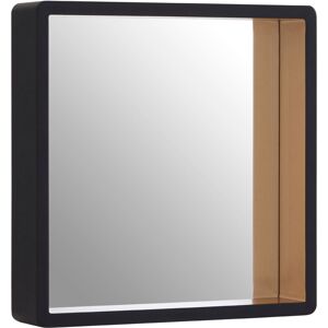 Premier Housewares Wall Mirror Bathroom / Bedroom / Hallway Wall Mounted Mirrors Medium Black Wall Mirror With Gold Edge / Glass Mirrors For Living Room 8 x 44 x 44