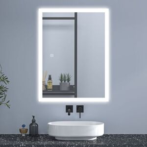 Sky Bathroom - Anti-Fog led Mirror with Shaver Socket and 2 usb Ports ,Dimmable 3 Colour,Wall-Mounted IP44 Mirror with Memory Function-100x60cm