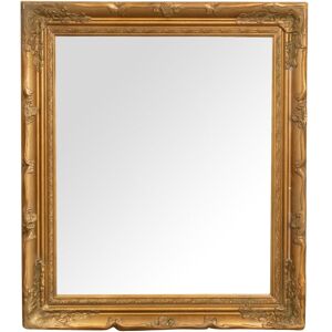 Biscottini - Wall mirror 74x64x4 cm Shabby rectangular mirror Bathroom and entrance mirror Antique gold frame Vintage wall makeup mirror