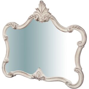 Biscottini - W71XDP5XH82 cm Made in Italy sized antiqued leaf finish wood made wall mirror
