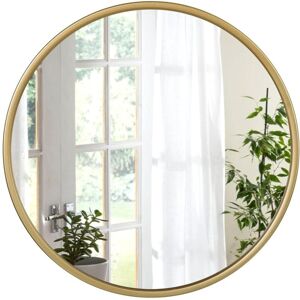Woltu - Large Modern Round Glass Mirror 40cm Black Frame Wall Mounted Bathroom,Gold