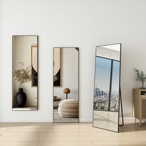 AICA SANITAIRE 3 in 1 Black Framed Rectangular Full Length Mirror Freestanding, Wall Mounted or Behind the Door W 40 x H 140 cm AICA SANITAIRE 3 in 1 Black Framed Rectangular Full Length Mirror Freestanding, Wall Mounted or Behind the Door W 40 x H 140 cm