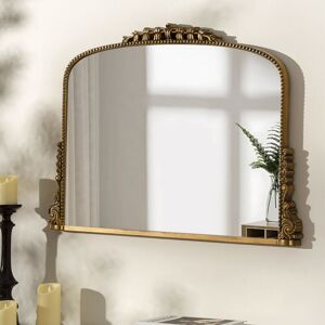 Shyfoy - 35in x 26in Vintage French Arched Gold Wall Mirror with Ornate Carved Frame - Decorative Accent for Living Room, Bathroom & Entryway Shyfoy - 35in x 26in Vintage French Arched Gold Wall Mirror with Ornate Carved Frame - Decorative Accent for Living Room, Bathroom & Entryway