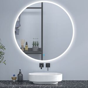 Sky Bathroom - 50cm Round Illuminated Bathroom led Mirror with Optional 3 Colour Light Anti-fog,Touch Switch Sky Bathroom - 50cm Round Illuminated Bathroom led Mirror with Optional 3 Colour Light Anti-fog,Touch Switch