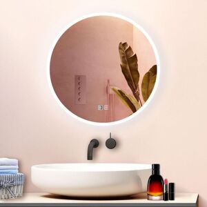 AICA SANITAIRE 700700MM Round Mirror with Dimmable 3 Colors LED, Demister, Memory Function, Touch and wall switch AICA SANITAIRE 700700MM Round Mirror with Dimmable 3 Colors LED, Demister, Memory Function, Touch and wall switch