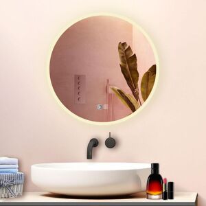 Aica Sanitaire - 600600MM Round Mirror with Dimmable 3 Colors led, Demister, Memory Function, Touch and wall switch Aica Sanitaire - 600600MM Round Mirror with Dimmable 3 Colors led, Demister, Memory Function, Touch and wall switch