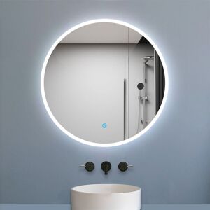 Acezanble - 600x600mm Modern Round Bathroom Mirrors Wall Mounted with Lights Decorative Illuminated Bathroom Mirror led with Sensor Touch Control, Acezanble - 600x600mm Modern Round Bathroom Mirrors Wall Mounted with Lights Decorative Illuminated Bathroom Mirror led with Sensor Touch Control,