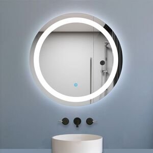 Acezanble - 600x600mm Modern Round Bathroom Mirrors Wall Mounted with Lights Decorative Illuminated Bathroom Mirror led with Sensor Touch Control, Acezanble - 600x600mm Modern Round Bathroom Mirrors Wall Mounted with Lights Decorative Illuminated Bathroom Mirror led with Sensor Touch Control,