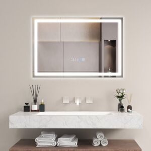 Costway - 75 x 50 cm led Lighted Bathroom Mirror Wall Mounted Rectangle Mirror Costway - 75 x 50 cm led Lighted Bathroom Mirror Wall Mounted Rectangle Mirror