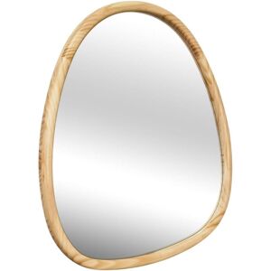 Sweeek - 75cm oval wooden mirror, Charlie, Natural, 70x3x75 cm Sweeek - 75cm oval wooden mirror, Charlie, Natural, 70x3x75 cm