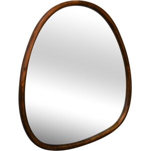 Sweeek - 75cm oval wooden mirror, Charlie, Walnut, 70x3x75 cm Sweeek - 75cm oval wooden mirror, Charlie, Walnut, 70x3x75 cm