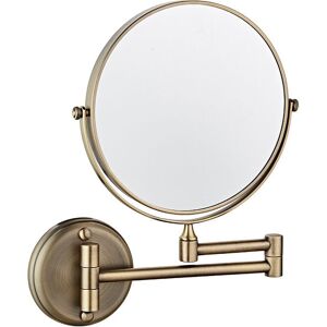 Cyslmuk - 8 Inch Double Sided Rotating Wall Mounted Bathroom Mirror, Foldable and Retractable, 5x Magnification (Bronze) Cyslmuk - 8 Inch Double Sided Rotating Wall Mounted Bathroom Mirror, Foldable and Retractable, 5x Magnification (Bronze)
