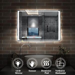 Acezanble - 700x500 Illuminated Led Bathroom Mirror with Lights Wall Mounted Heated ,Motion Sensor Switch,Anti-fog,IP44,Cool White Acezanble - 700x500 Illuminated Led Bathroom Mirror with Lights Wall Mounted Heated ,Motion Sensor Switch,Anti-fog,IP44,Cool White