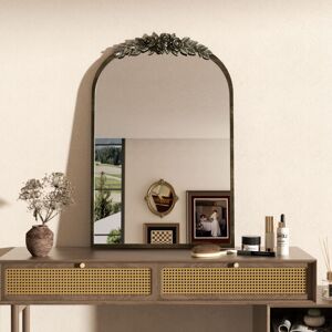 Luvodi - Antique Wall Mirror, Vintage Baroque Arched Brass Mirror Metal Frame Decorative - 60.5cm x 91.6cm Luvodi - Antique Wall Mirror, Vintage Baroque Arched Brass Mirror Metal Frame Decorative - 60.5cm x 91.6cm
