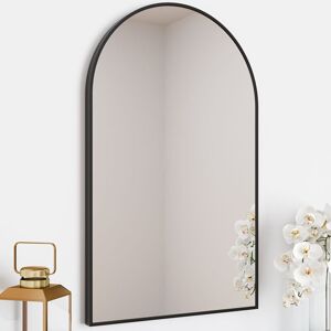 Aquari - Plain Bathroom Mirror Arched Modern Black Framed Portrait Wall Mounted 500x800mm Aquari - Plain Bathroom Mirror Arched Modern Black Framed Portrait Wall Mounted 500x800mm