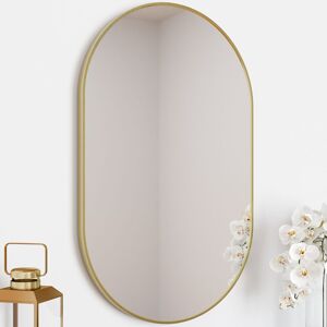 Aquari - Plain Bathroom Mirror Oval Brushed Brass Framed Modern Wall Mounted 500x800mm Aquari - Plain Bathroom Mirror Oval Brushed Brass Framed Modern Wall Mounted 500x800mm