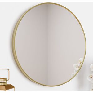 Aquari - Plain Bathroom Mirror Round Brushed Brass Framed Modern Wall Mounted 600x600mm Aquari - Plain Bathroom Mirror Round Brushed Brass Framed Modern Wall Mounted 600x600mm