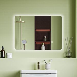 Aica Sanitaire - 700x500mm Backit led Bathroom Mirror Anti Fog 3 Colour Brightness Adjustable Memory Function Wall/Touch Control Vertical Horizontal Aica Sanitaire - 700x500mm Backit led Bathroom Mirror Anti Fog 3 Colour Brightness Adjustable Memory Function Wall/Touch Control Vertical Horizontal