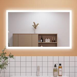 Aica Sanitaire - 1200x700mm Backlit led Illuminated Bathroom Mirror with led Lights, Lighted Bathroom Makeup Wall Mounted Mirror with Demister Pad, Aica Sanitaire - 1200x700mm Backlit led Illuminated Bathroom Mirror with led Lights, Lighted Bathroom Makeup Wall Mounted Mirror with Demister Pad,