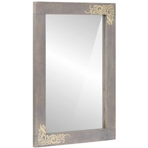 Bathroom Mirror with Mirror Grey and Silver 50 x 70 x 3 cm vidaXL Bathroom Mirror with Mirror Grey and Silver 50 x 70 x 3 cm vidaXL