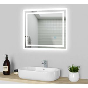 SKY - Bathroom Mirror with led Lights and Demister Touch Sensor Wall Mounted Bathroom Mirrors Vanity Mirror - 600x500mm SKY - Bathroom Mirror with led Lights and Demister Touch Sensor Wall Mounted Bathroom Mirrors Vanity Mirror - 600x500mm