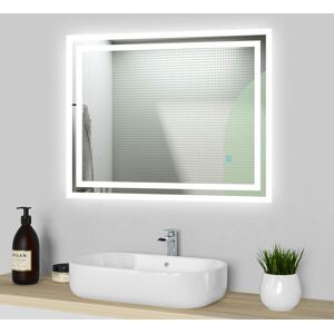 SKY - Bathroom Mirror with led Lights and Demister Touch Sensor Wall Mounted Bathroom Mirrors Vanity Mirror - 1000x600mm SKY - Bathroom Mirror with led Lights and Demister Touch Sensor Wall Mounted Bathroom Mirrors Vanity Mirror - 1000x600mm