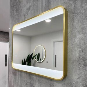 Voda - Brushed Brass 700mm x 500mm Backlit Mirror with Colour Change Voda - Brushed Brass 700mm x 500mm Backlit Mirror with Colour Change